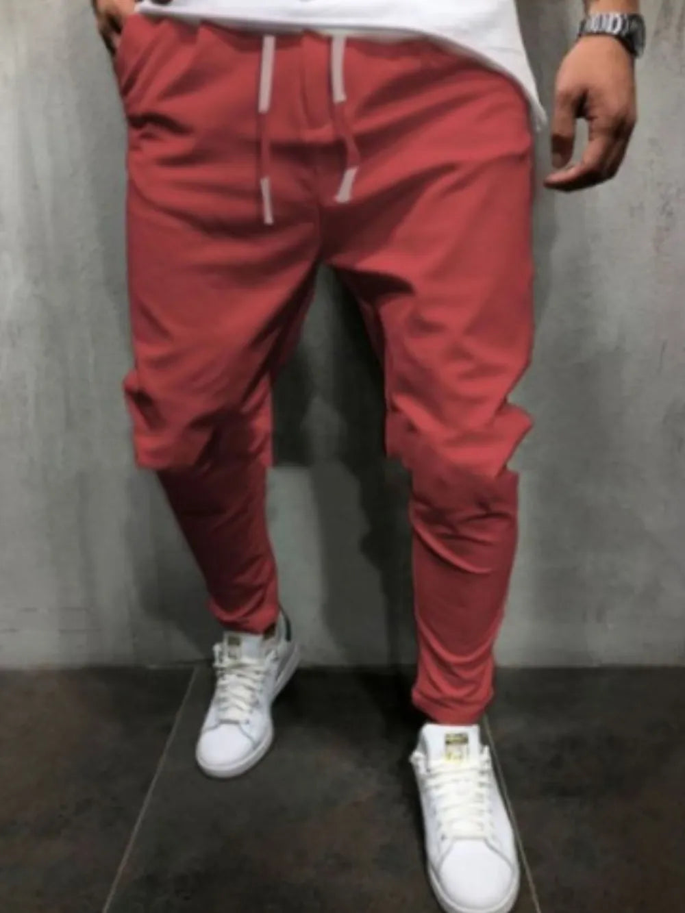 Men's Plus Size Drawstring Cropped Pants