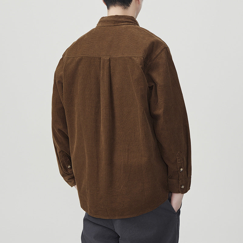 Men's Plus Size Corduroy Shirt Jacket