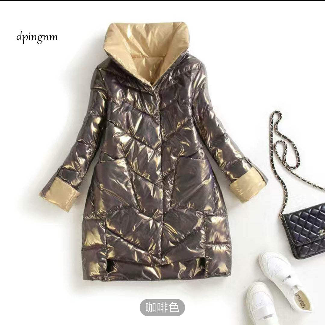 Quilted Hooded Long Parka Coat