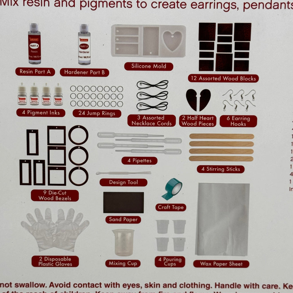 Craft Smart Wood and Resin Jewelry Kit, 82 Pieces