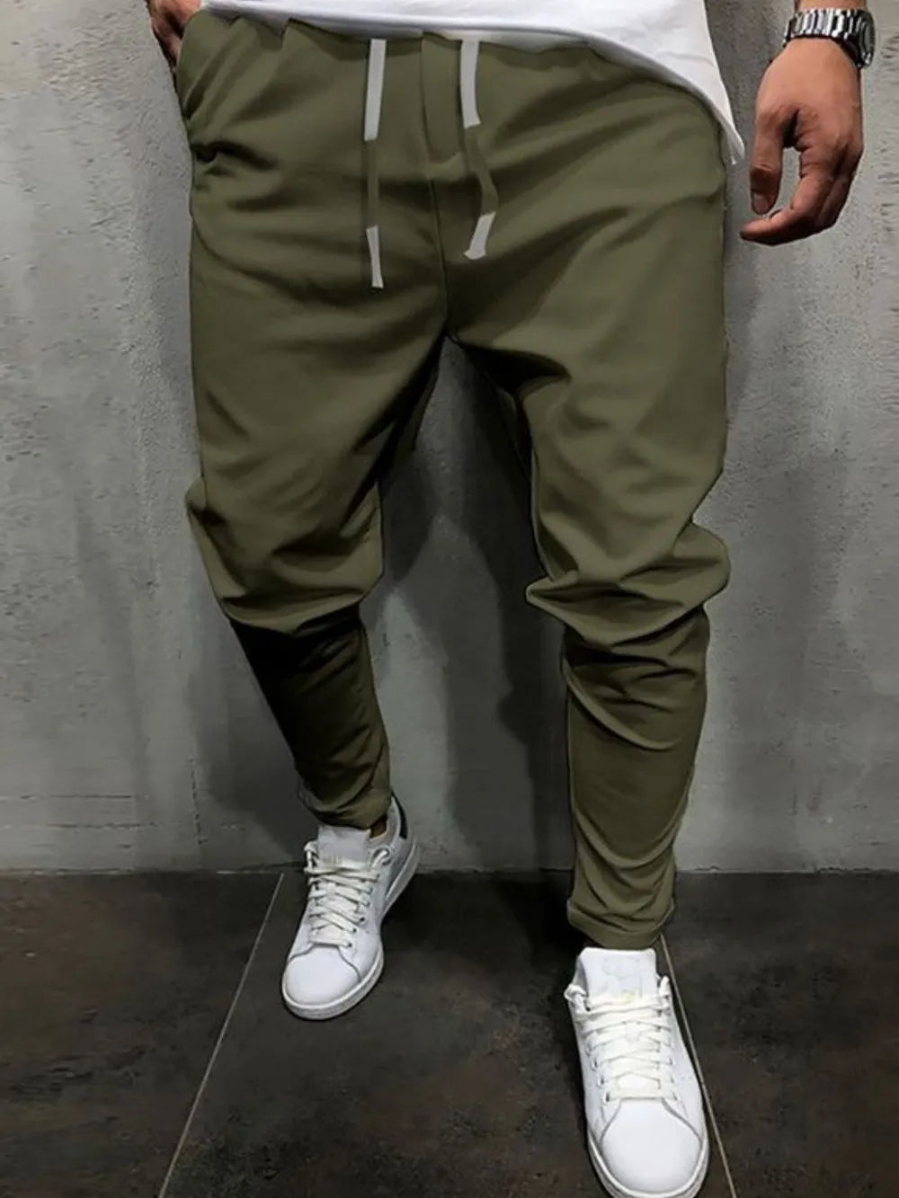 Men's Plus Size Drawstring Cropped Pants