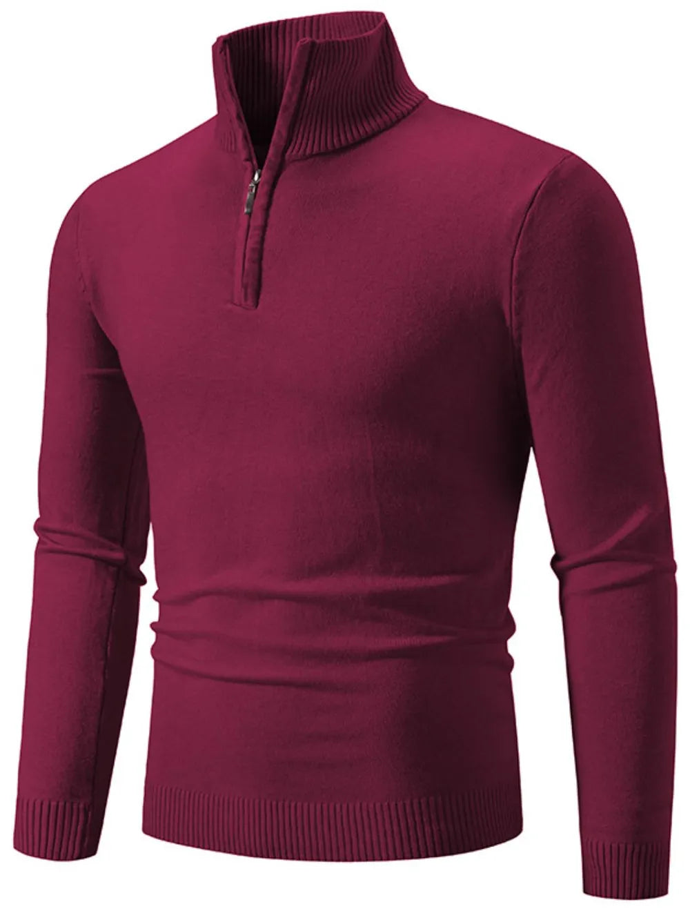Men's Plus Size Quarter-Zip Knit Top