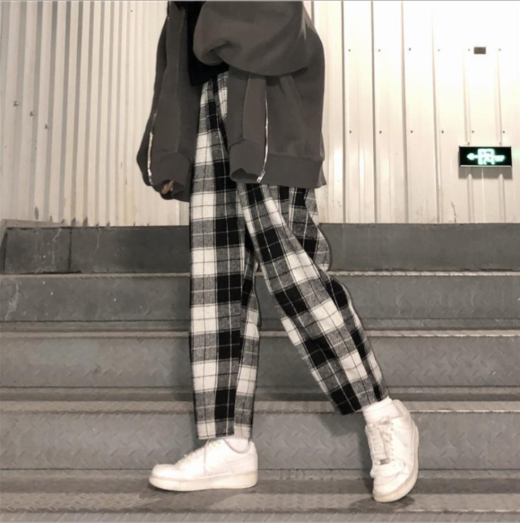Women's Plus Size Plaid Harem Pants