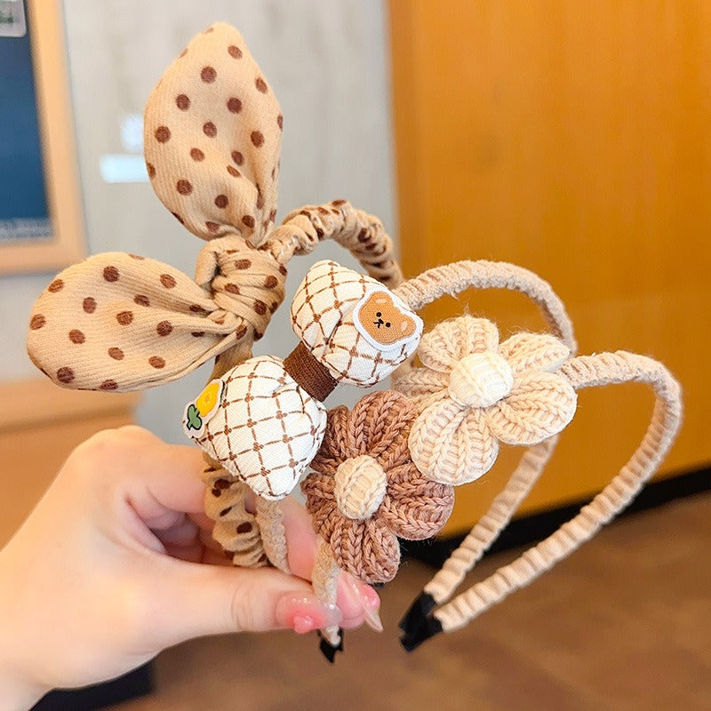 Cute Cartoon & Floral Plush Hairband Sets