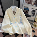 Women's Heart-Button Knit Cardigan