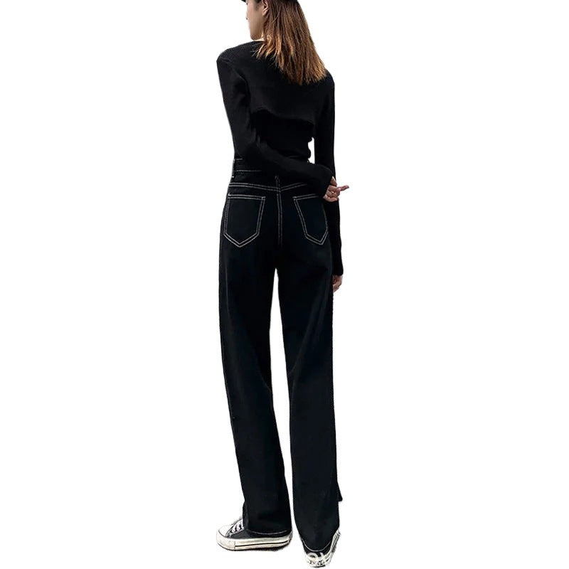 Women's Plus Size Straight-Leg High-Waist Pants