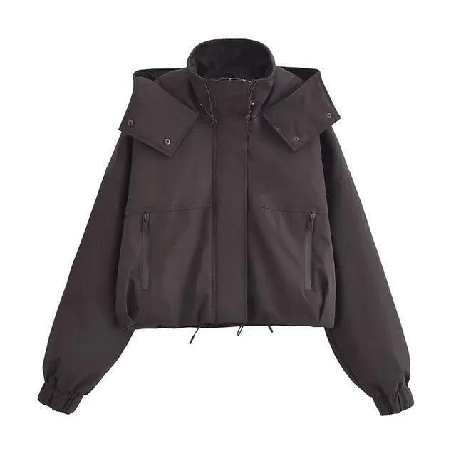Hooded Zip-Front Jacket