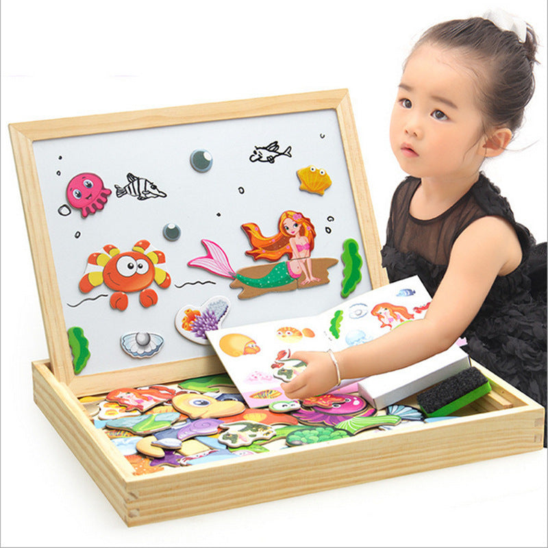 Magnetic Animal Puzzle & Drawing Board