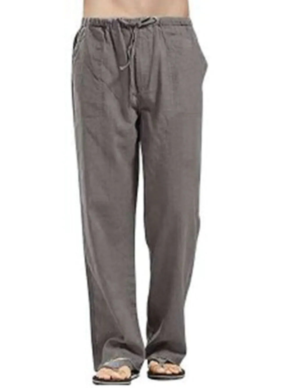 Men's Plus Size Drawstring Straight-Leg Pants