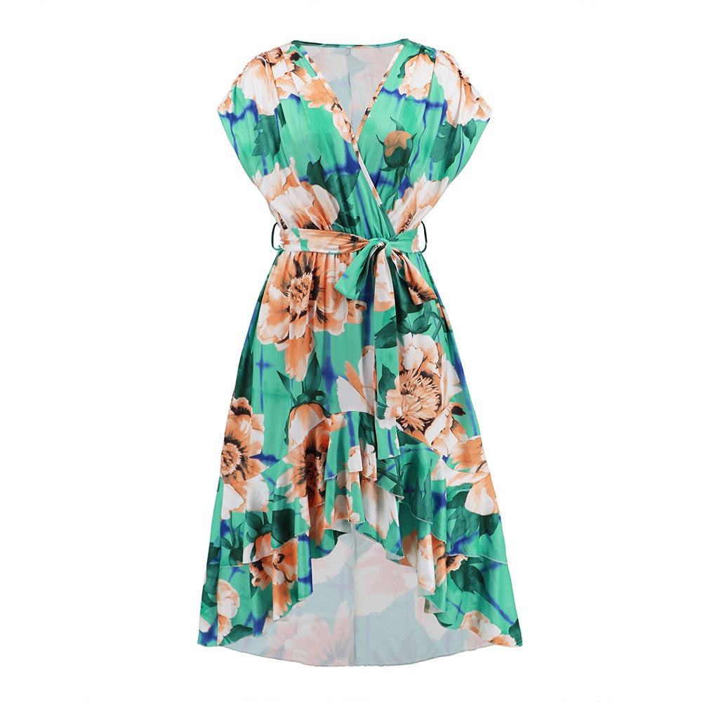 Women's Plus Size V-Neck Print Dress