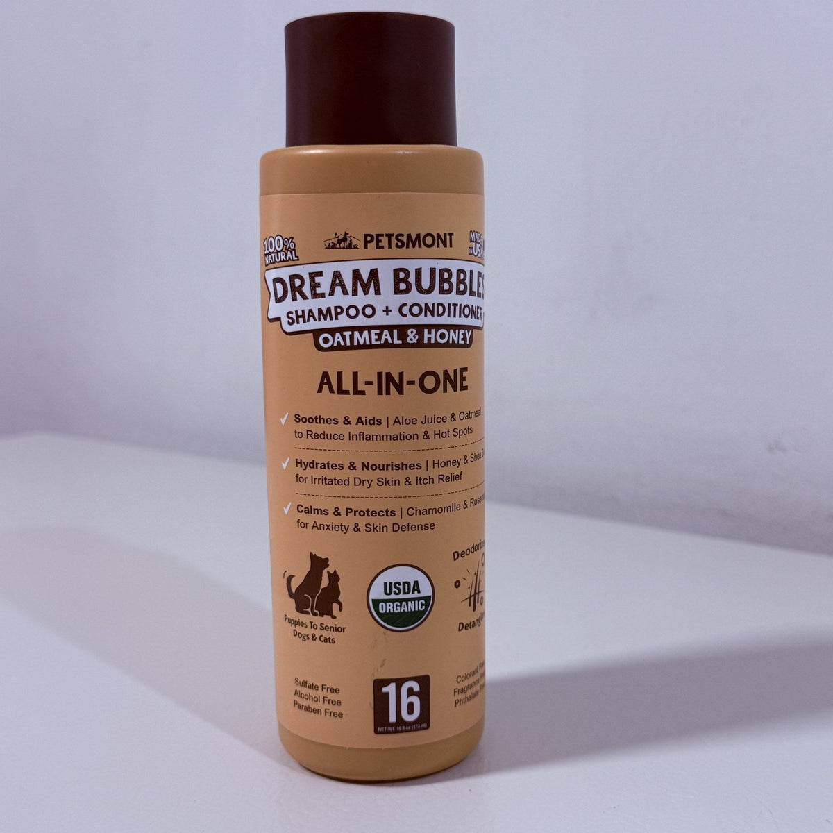 Petsmont Dream Bubbles Pet Shampoo Conditioner 16 oz BB 12/2028