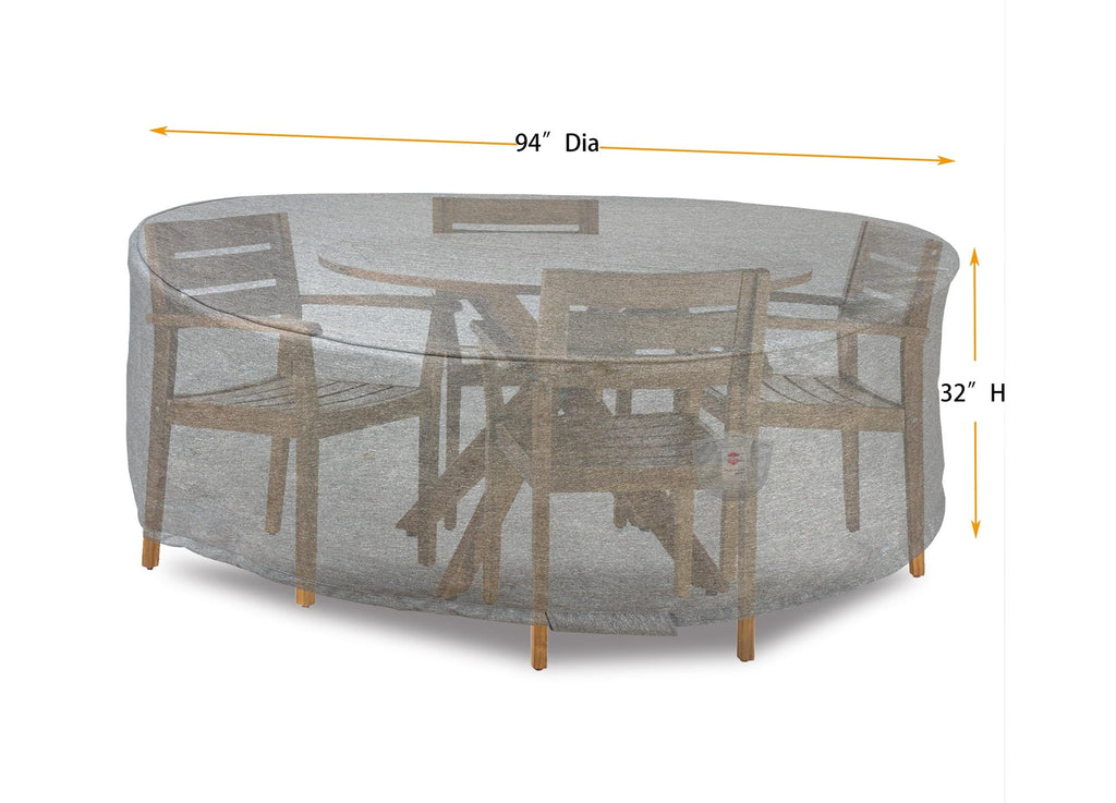 Heavy-Duty Round Outdoor Dining Set Cover – 94-Inch
