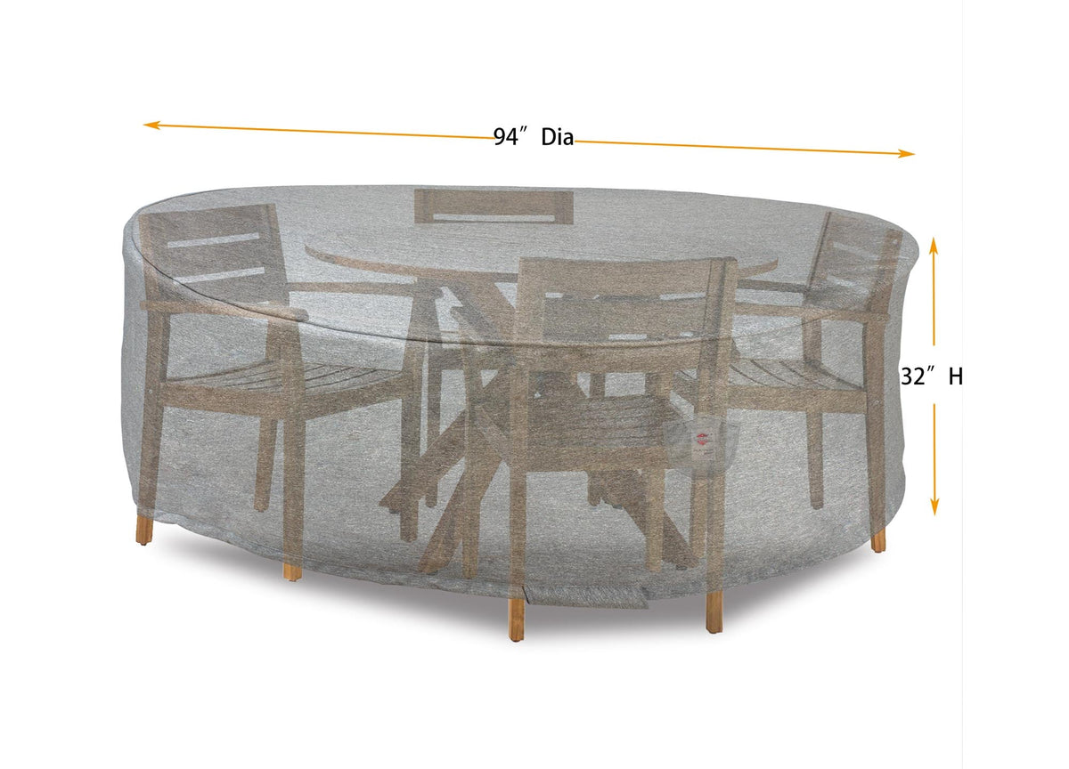 Heavy-Duty Round Outdoor Dining Set Cover – 94-Inch