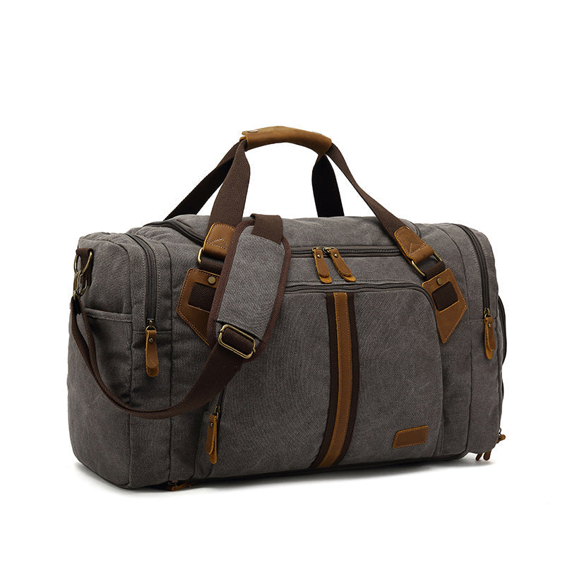 Canvas & Full-Grain Leather Travel Duffle Bag