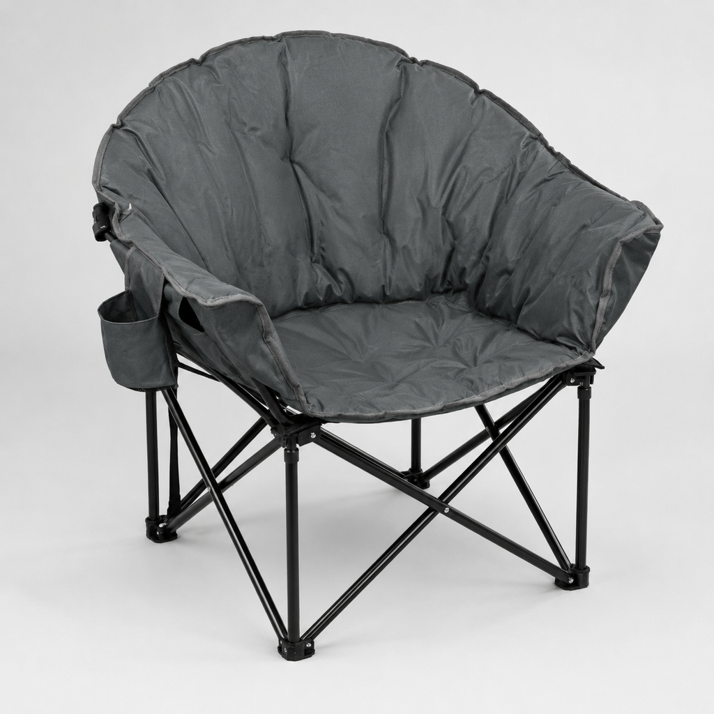 Padded Folding Moon Camping Chair with Carry Bag