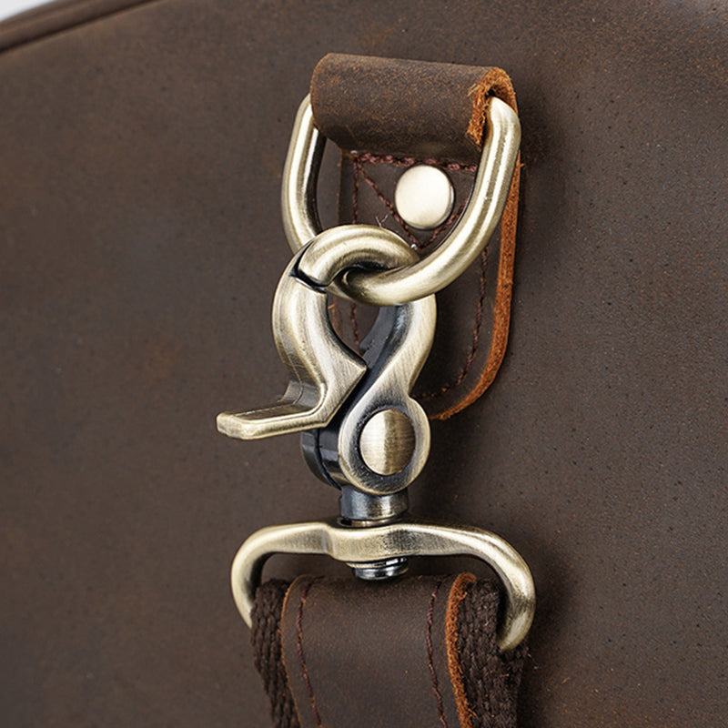Handmade Crazy Horse Leather Travel Duffle Bag