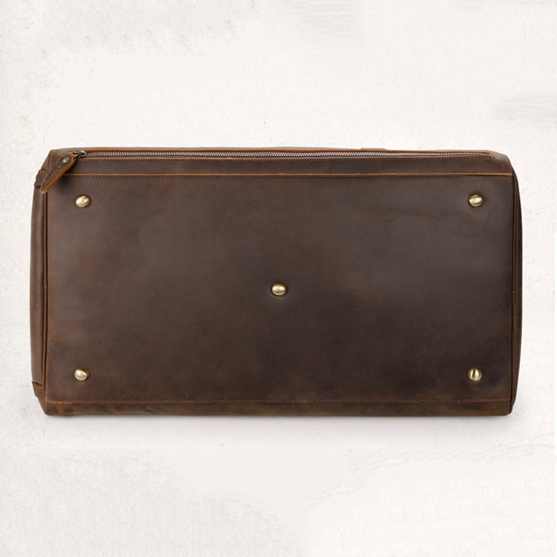 Handmade Crazy Horse Leather Travel Duffle Bag