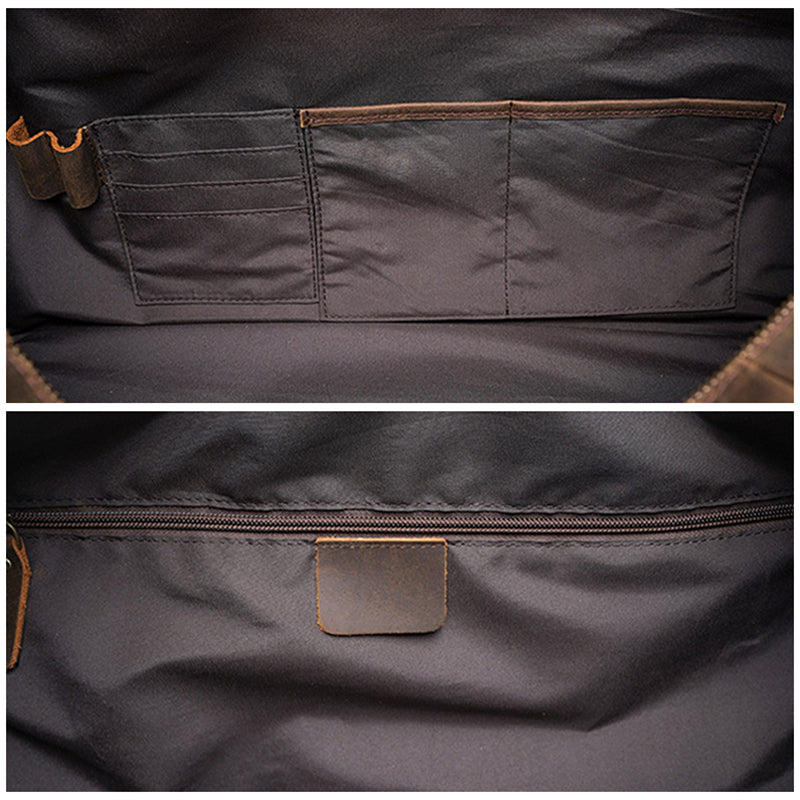 Handmade Crazy Horse Leather Travel Duffle Bag