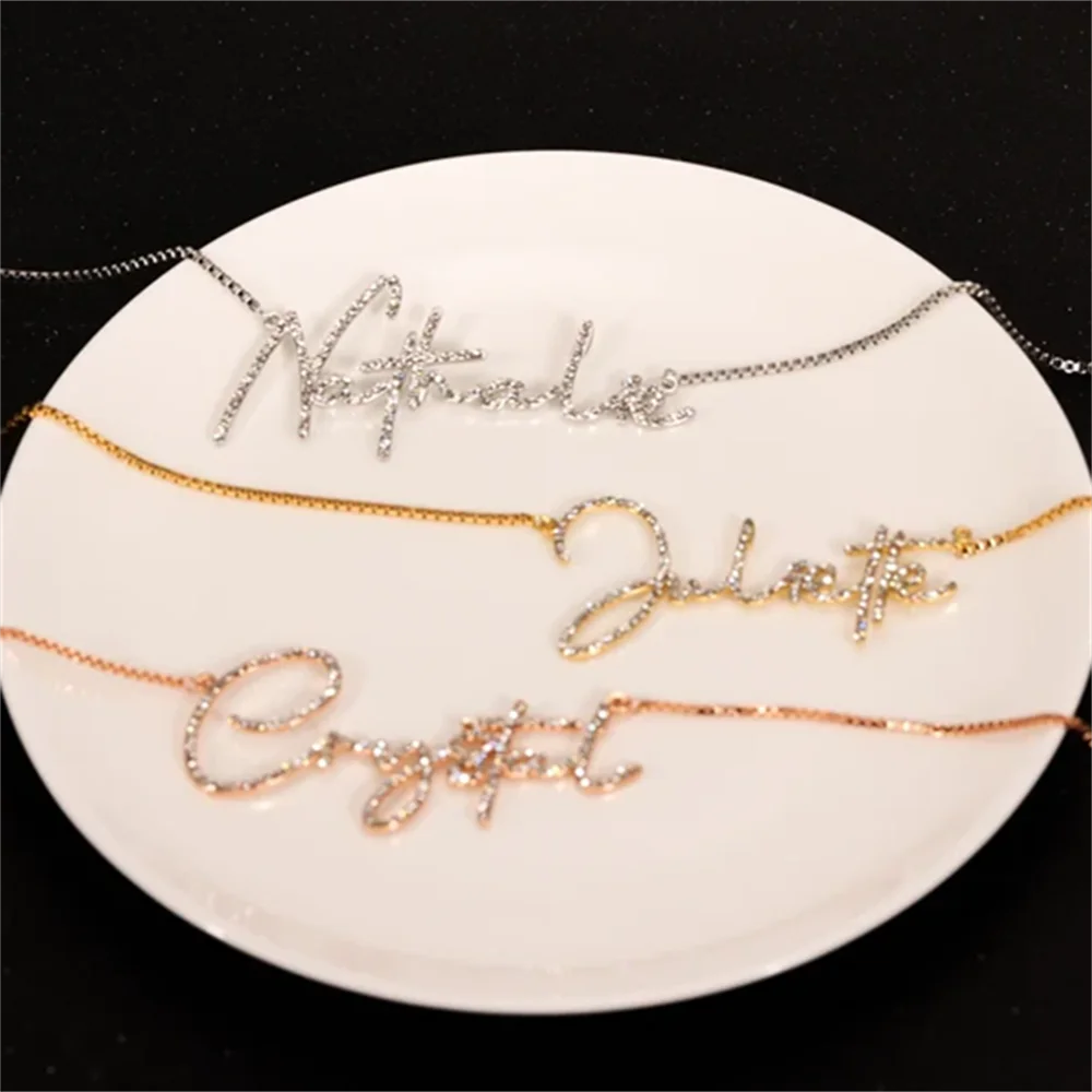 Custom Sparkling Name Necklace – Gold, Silver or Rose Gold