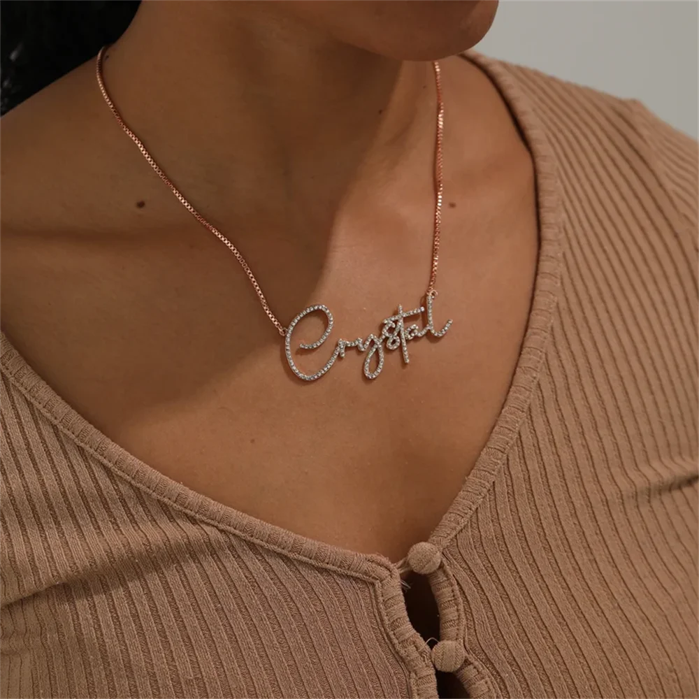 Custom Sparkling Name Necklace – Gold, Silver or Rose Gold