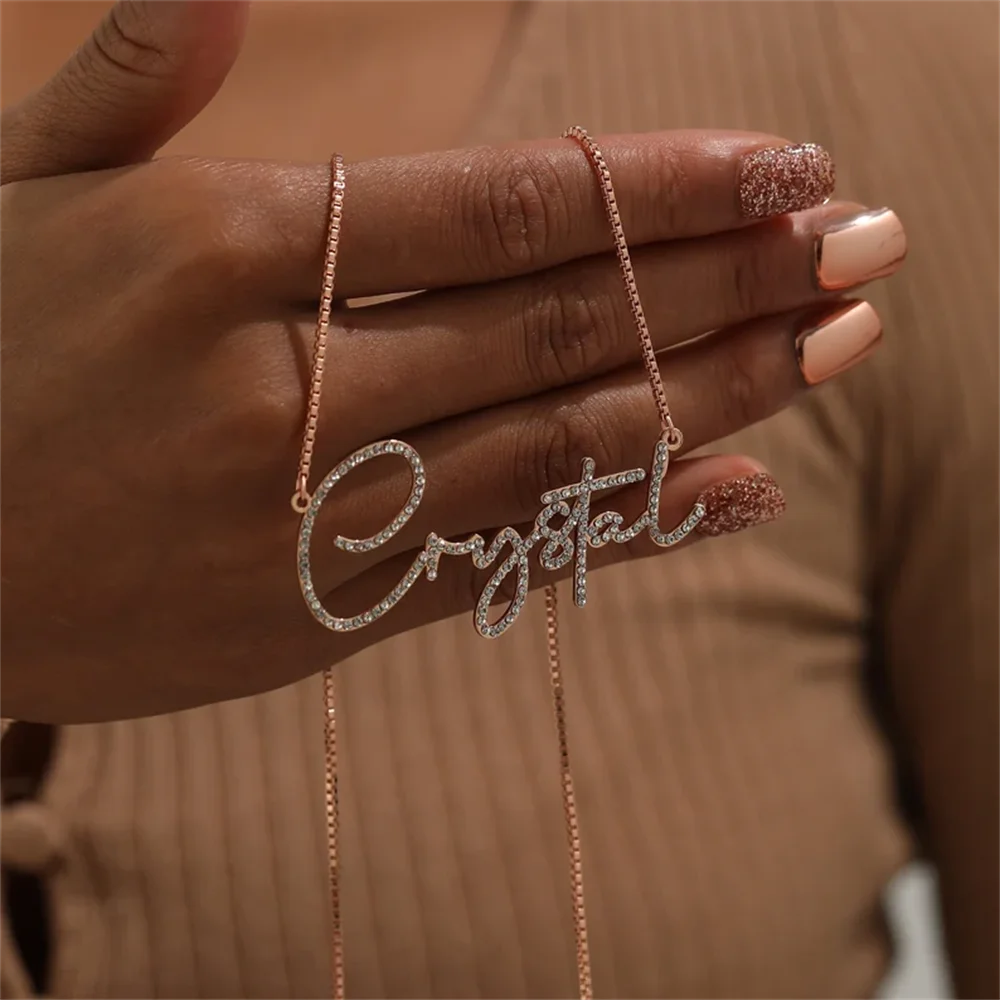 Custom Sparkling Name Necklace – Gold, Silver or Rose Gold