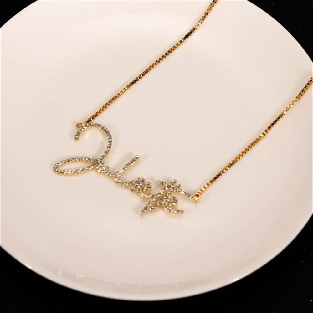 Custom Sparkling Name Necklace – Gold, Silver or Rose Gold