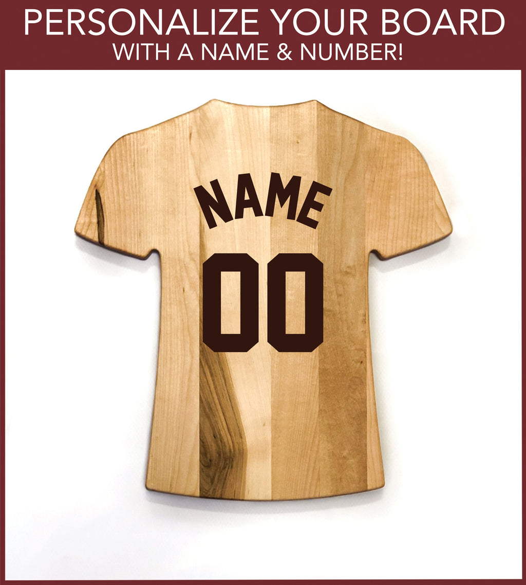 Personalized Baseball Jersey Maple Cutting Board