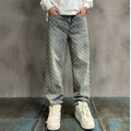Men's Hip-Hop Print Wide-Leg Jeans
