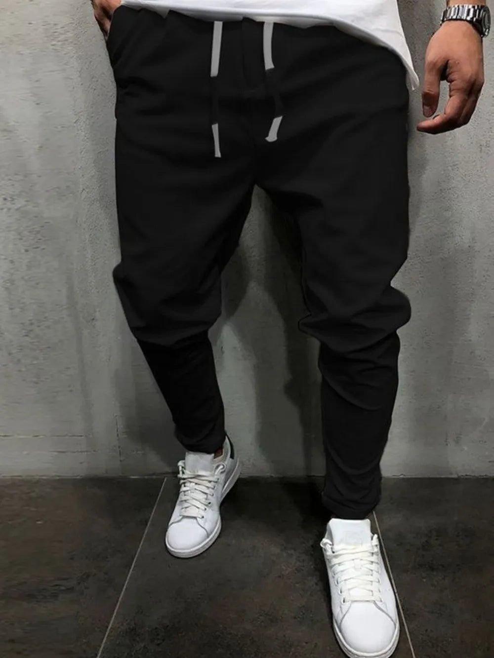 Men's Plus Size Drawstring Cropped Pants