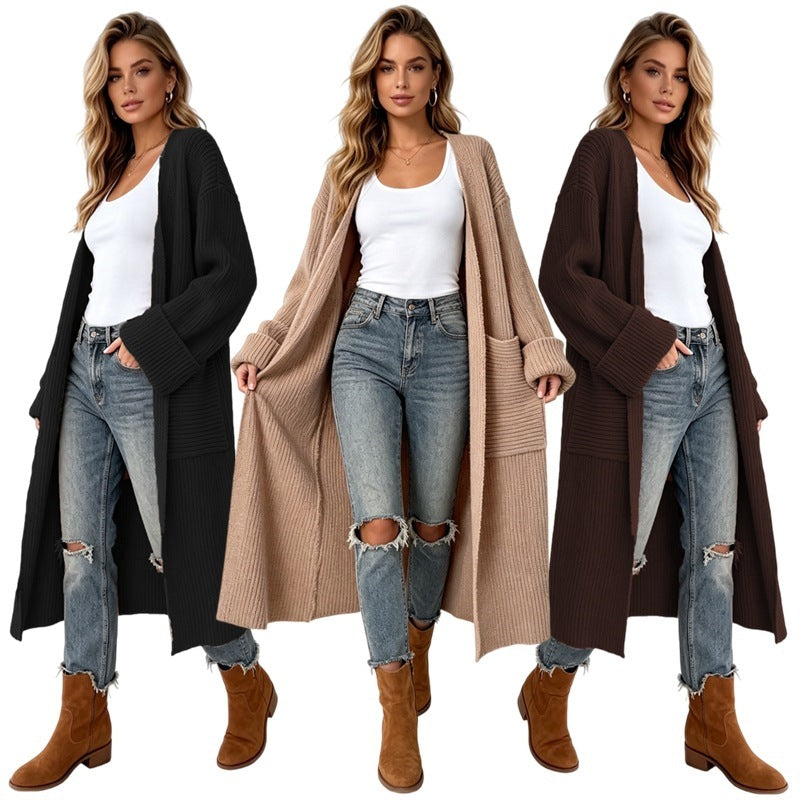 Relaxed Long-Sleeve V-Neck Sweater
