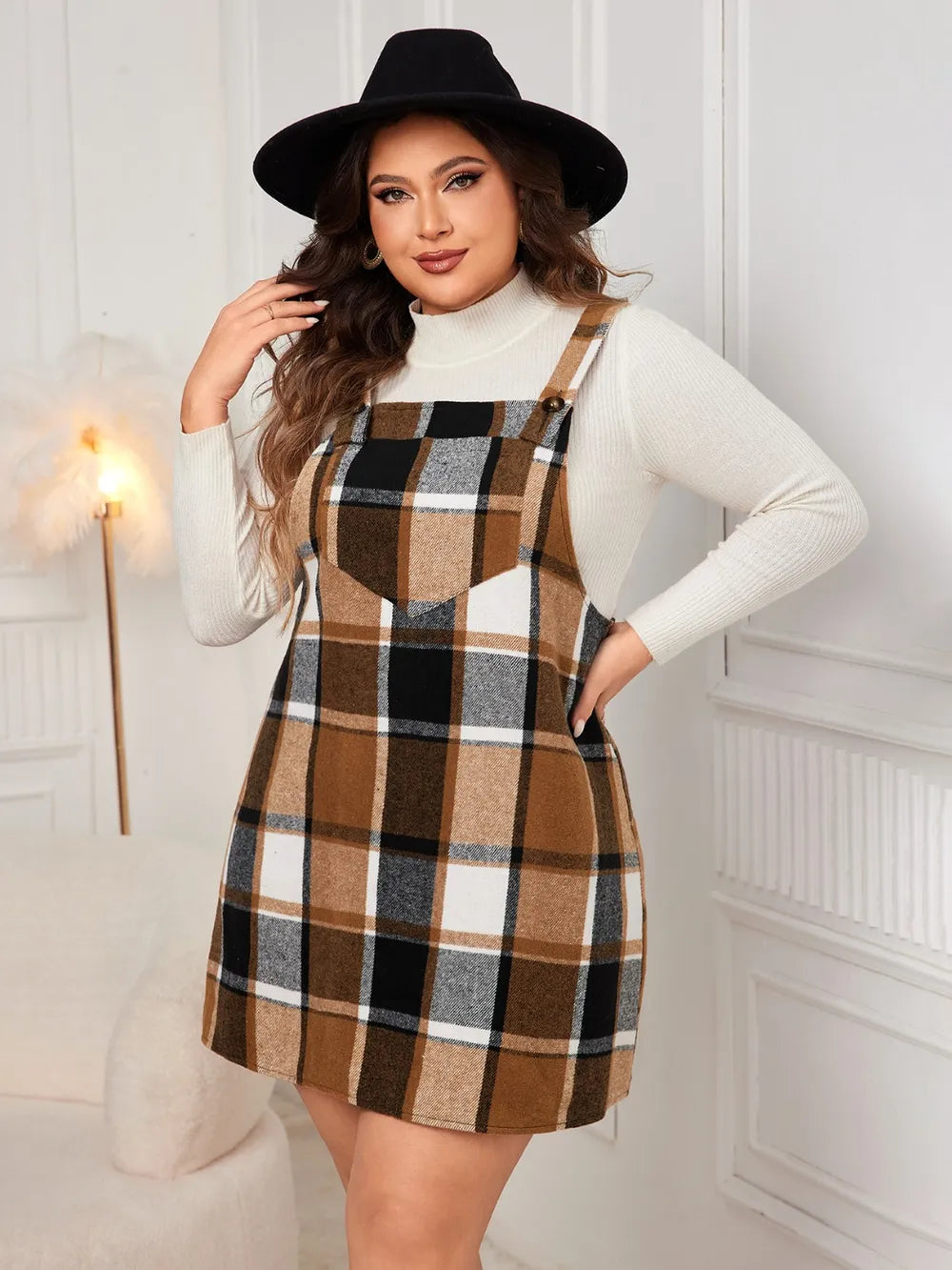 Women's Plus Size Plaid Jumpsuit