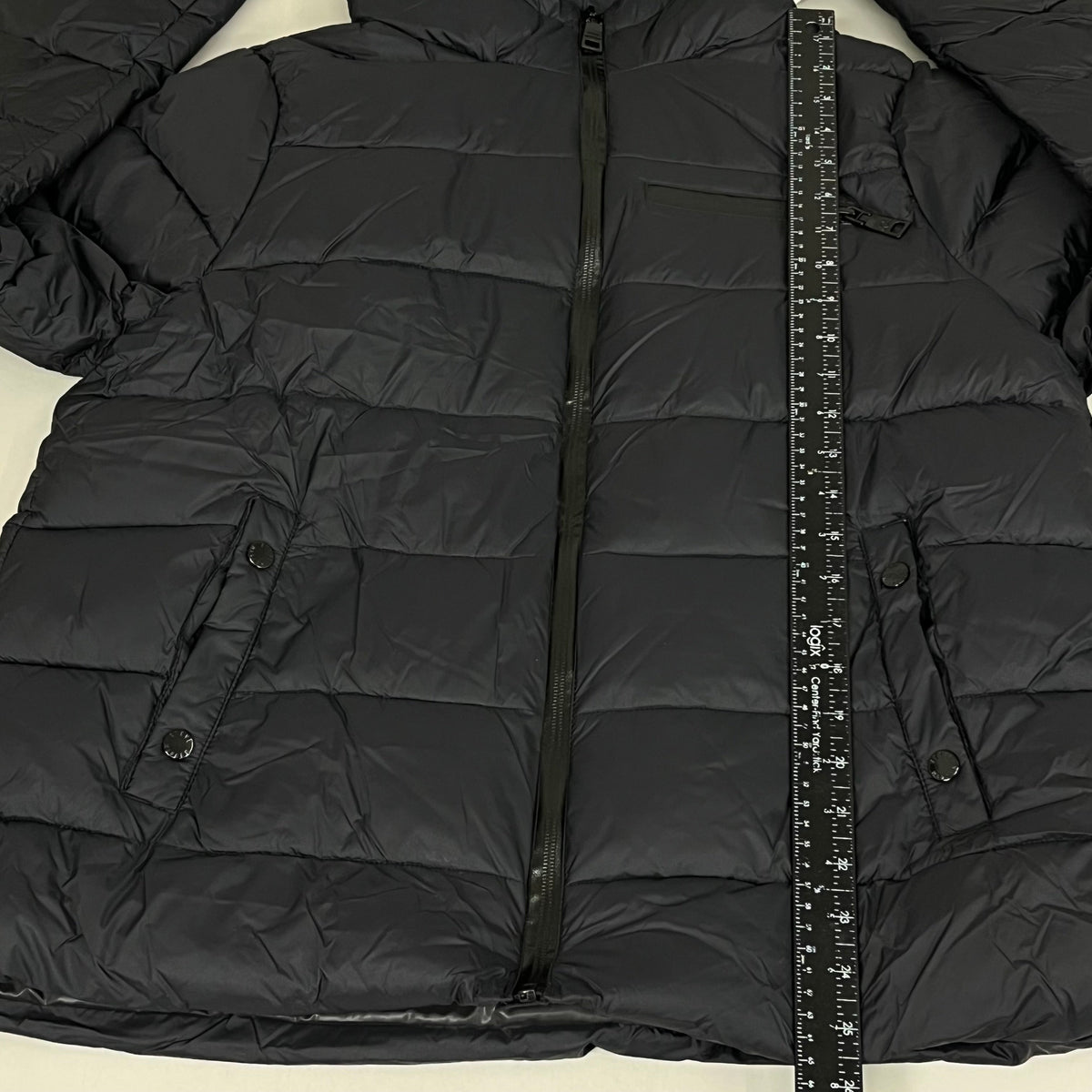 DKNY Boys’ Insulated Quilted Puffer Parka — Black, Large