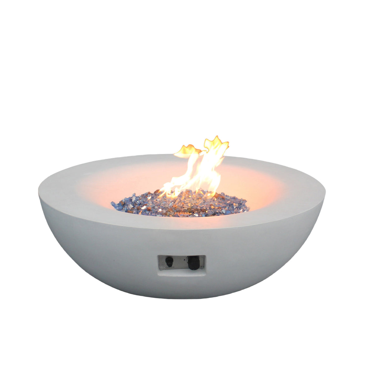 42-Inch Outdoor Concrete Propane Fire Pit Bowl – Antique White