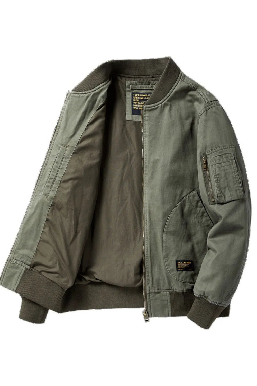 Men's Plus Size Baseball-Collar Bomber Jacket