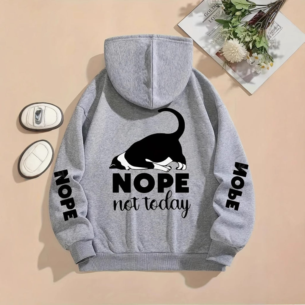 Women's Plus Size Letter-Print Zip Hoodie