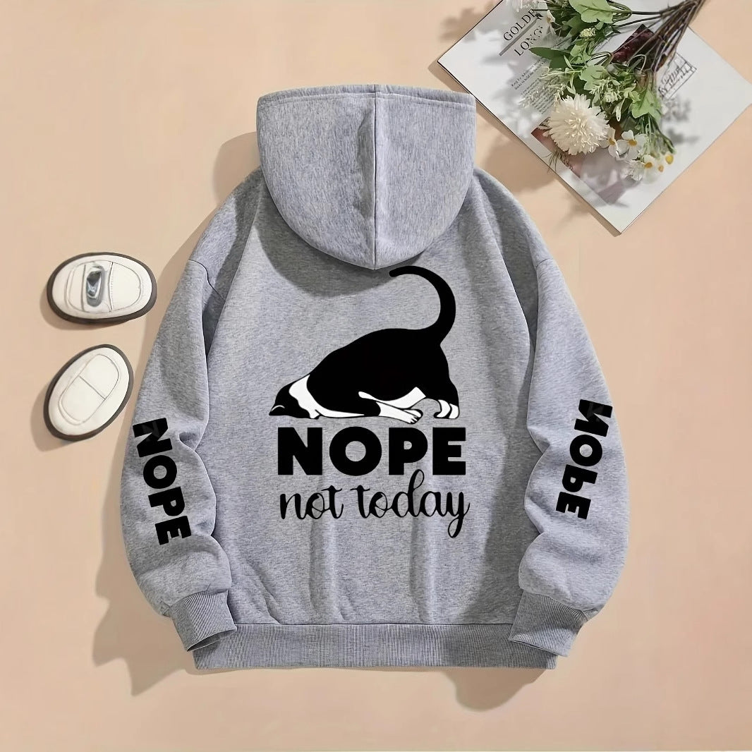 Women's Plus Size Letter-Print Zip Hoodie