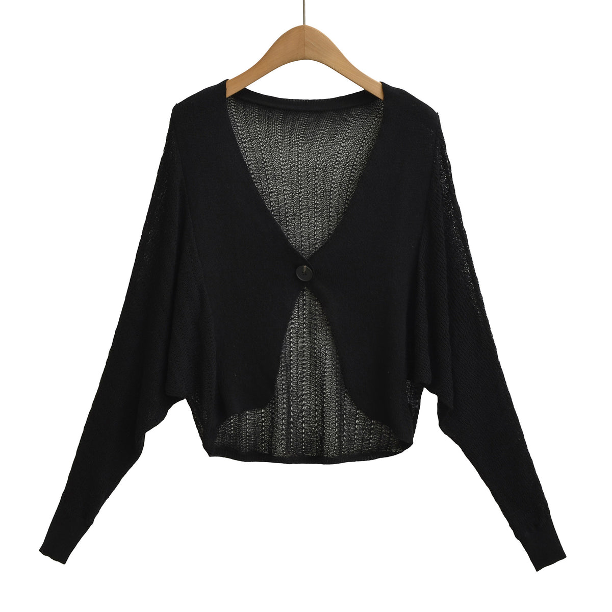 Single-Button V-Neck Cardigan