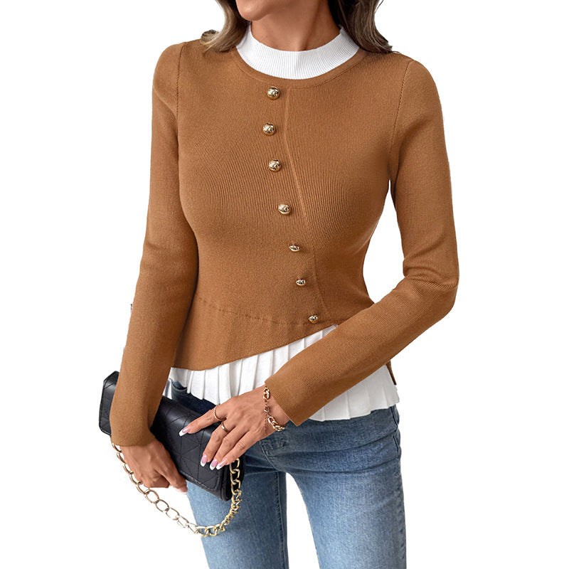 Colorblock Crewneck Sweater