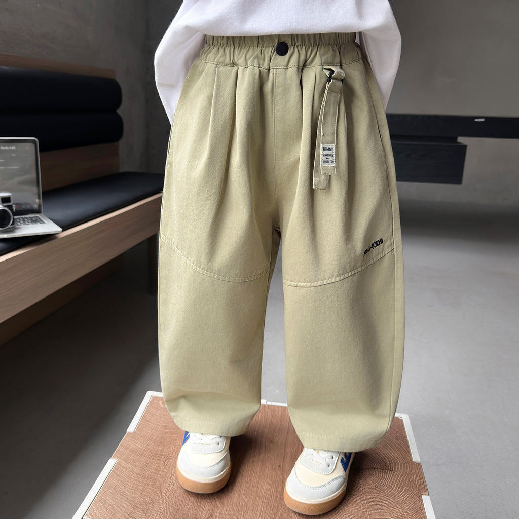 Kids’ Cotton Embroidered Casual Pants