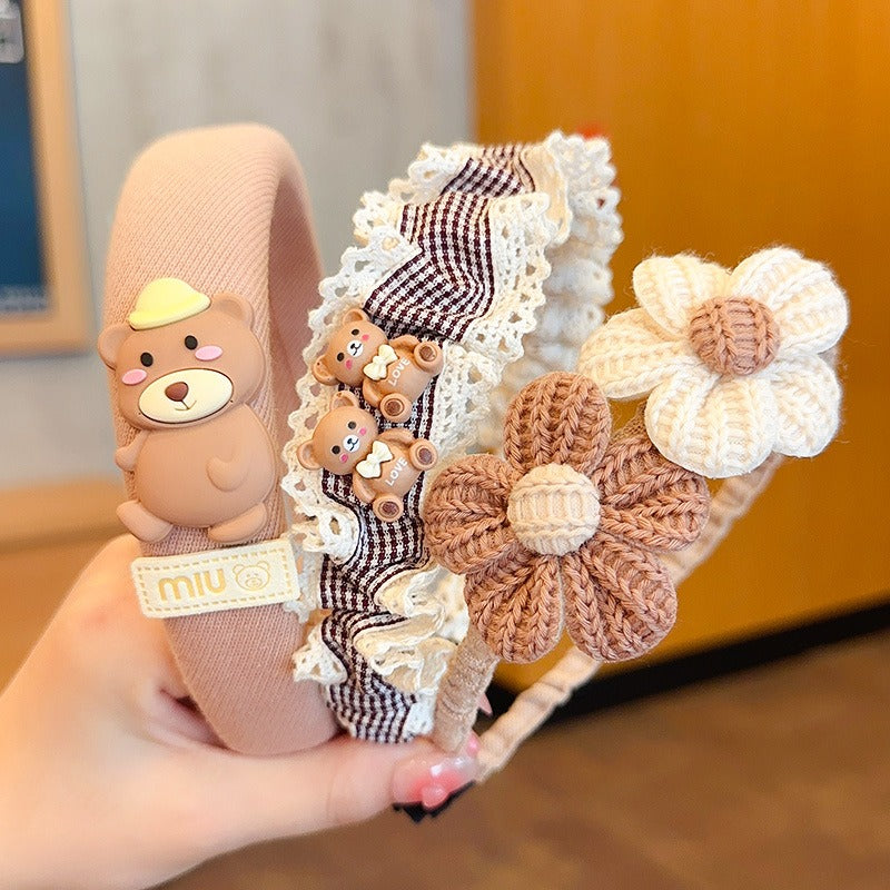 Cute Cartoon & Floral Plush Hairband Sets
