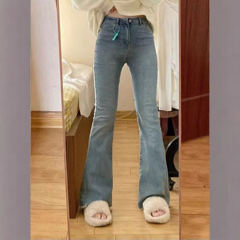 Women's Plus Size High-Waist Stretch Denim Pants