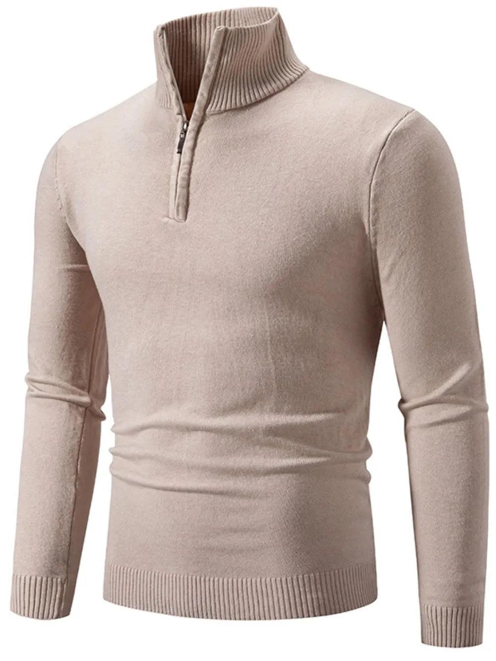 Men's Plus Size Quarter-Zip Knit Top