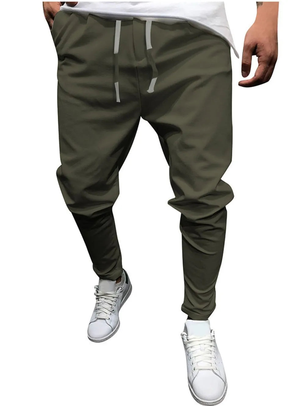 Men's Plus Size Drawstring Cropped Pants