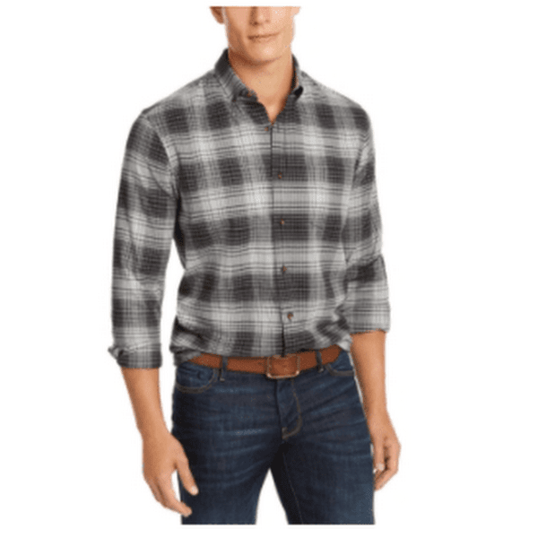 Club Room Men’s Stretch Cotton Plaid Flannel Shirt