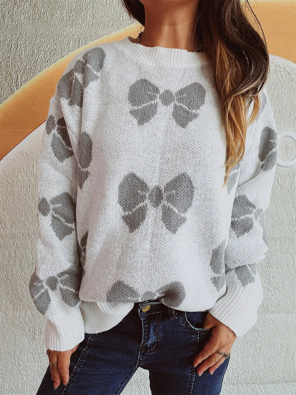 Relaxed Bow Knit Pullover