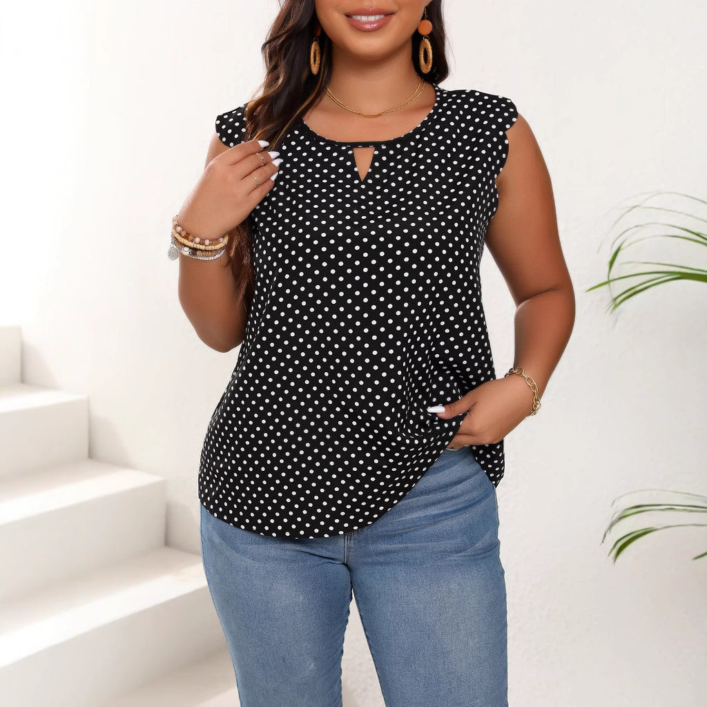 Women's Plus Size Polka-Dot Blouse