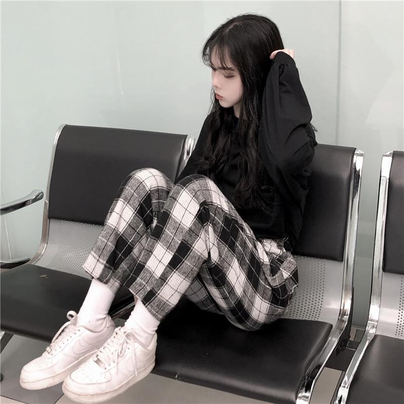 Women's Plus Size Plaid Harem Pants