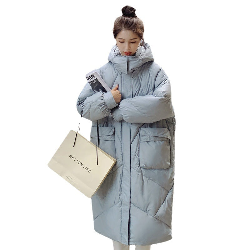 Women's Plus Size Loose Over-Knee Long Cotton Padded Jacket