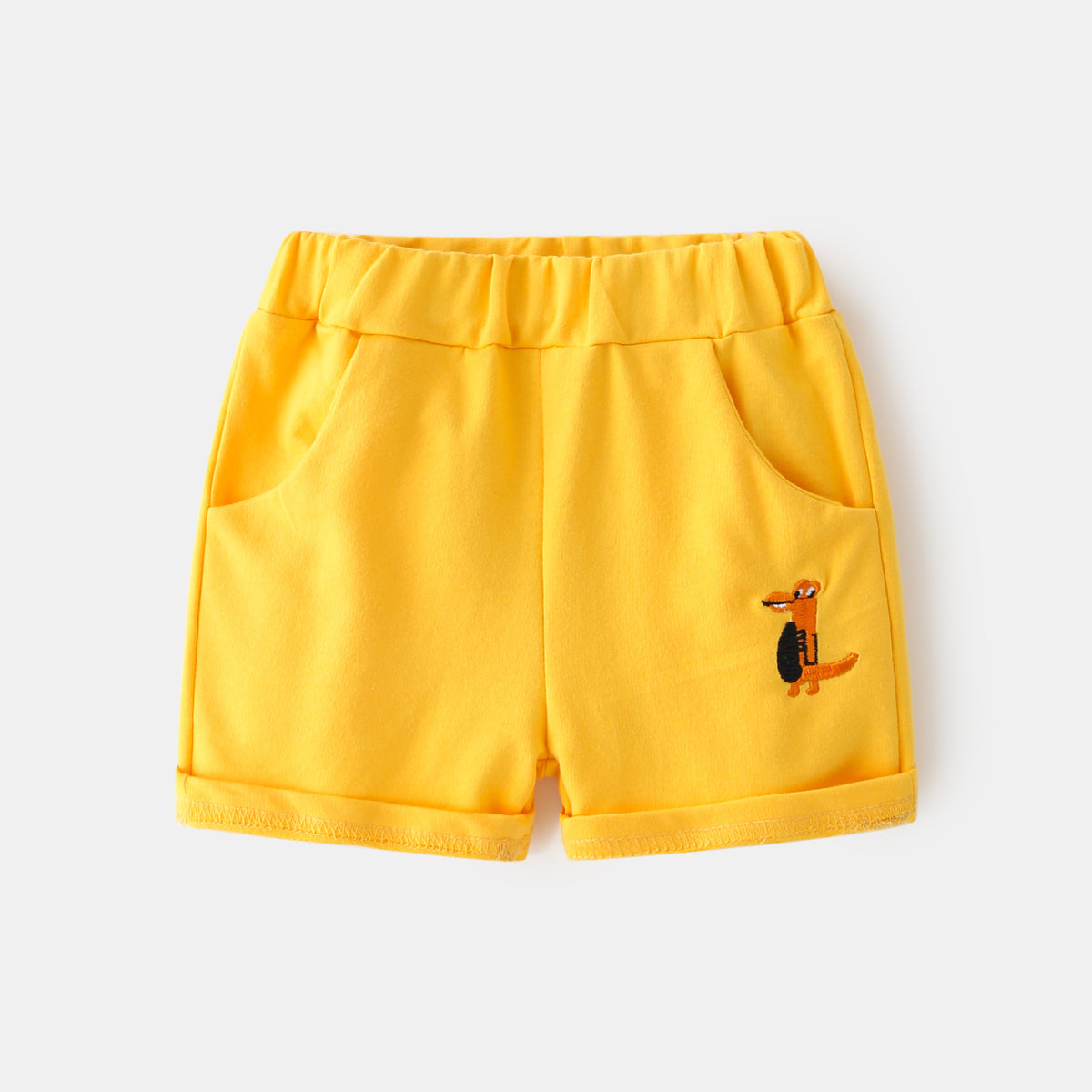 Sport Shorts for Kids with Cartoon Pattern, Mid-Waist Elastic Waistband