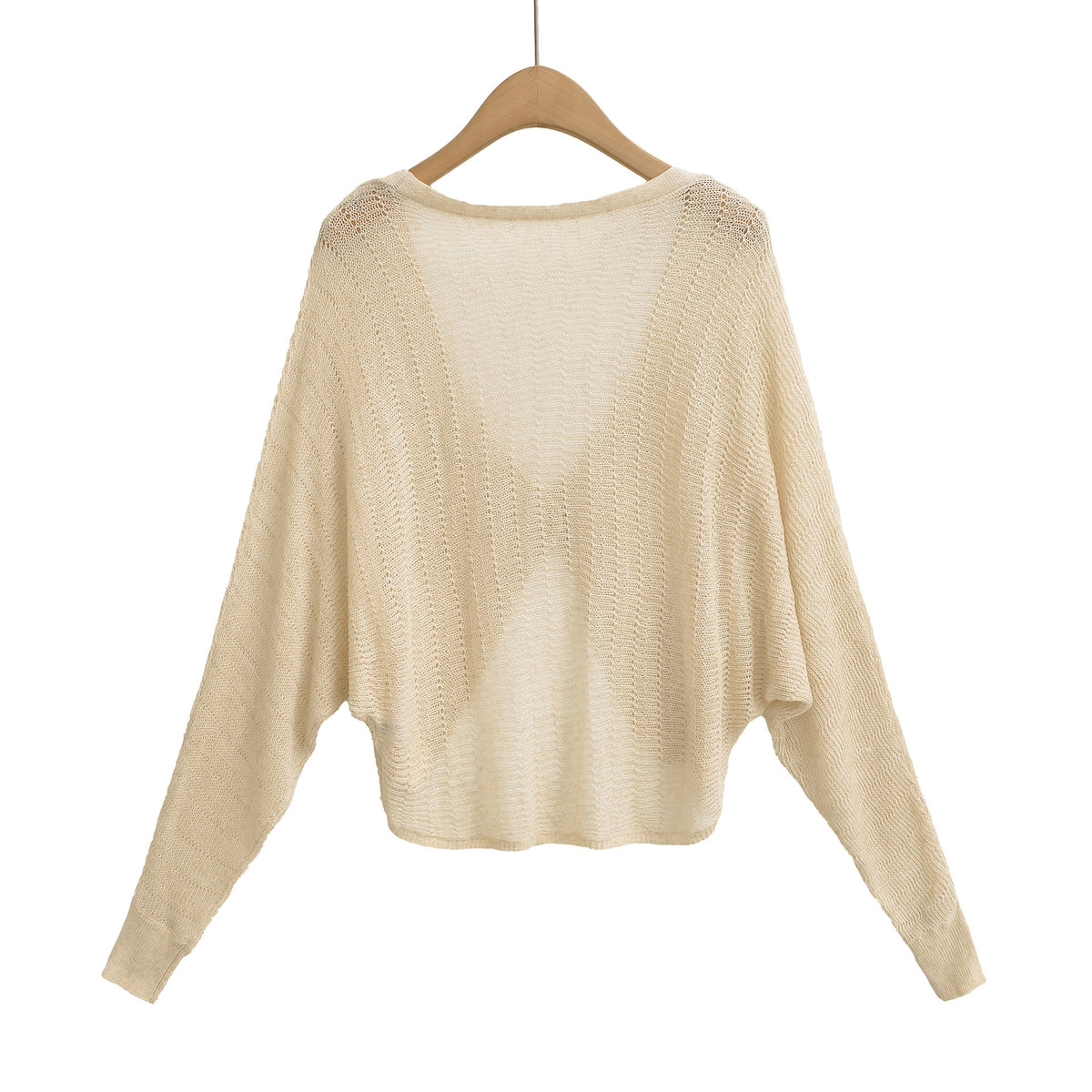 Single-Button V-Neck Cardigan